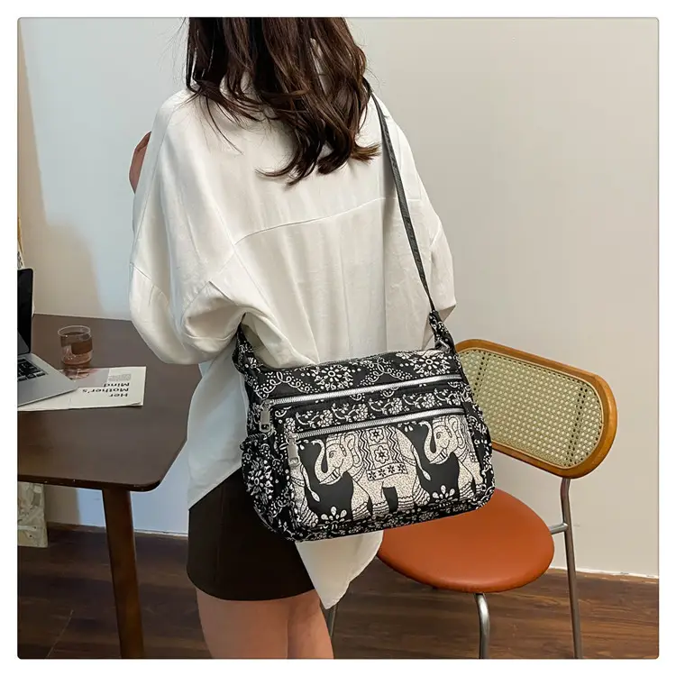 Women's Printed Oxford Shoulder Bag 2024 Large Capacity — feature 26