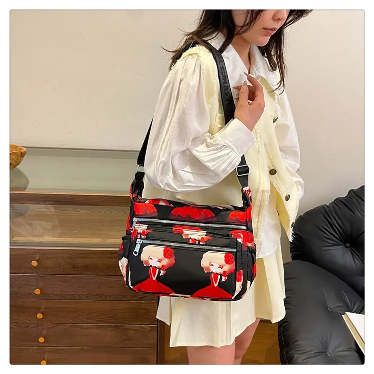 Women's Printed Oxford Shoulder Bag 2024 Large Capacity — feature 27