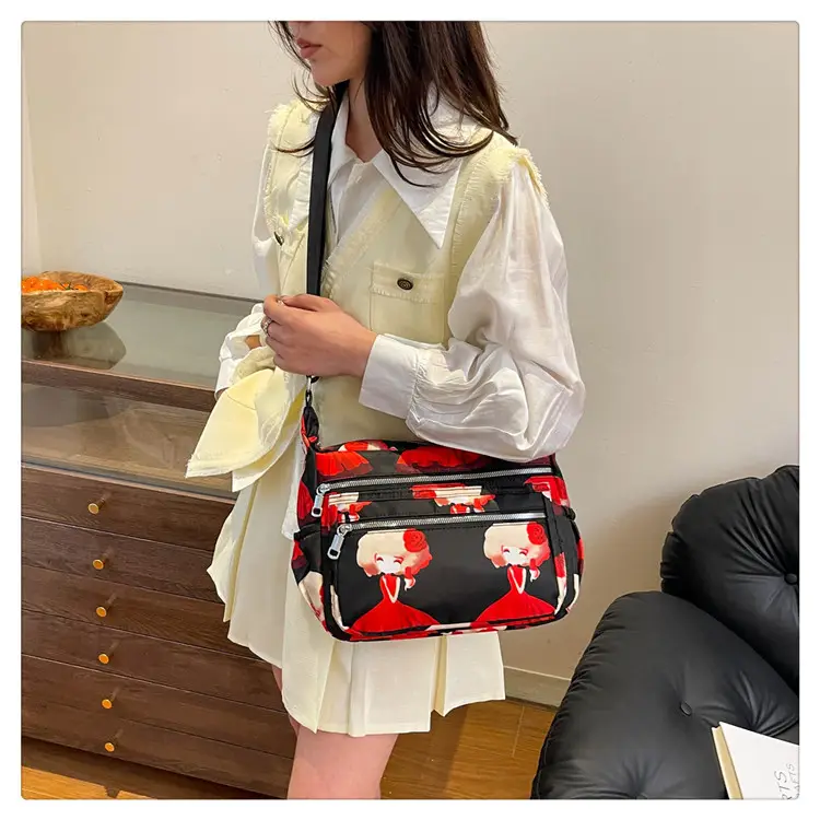 Women's Printed Oxford Shoulder Bag 2024 Large Capacity — feature 28