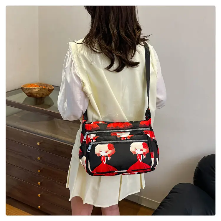 Women's Printed Oxford Shoulder Bag 2024 Large Capacity — feature 30