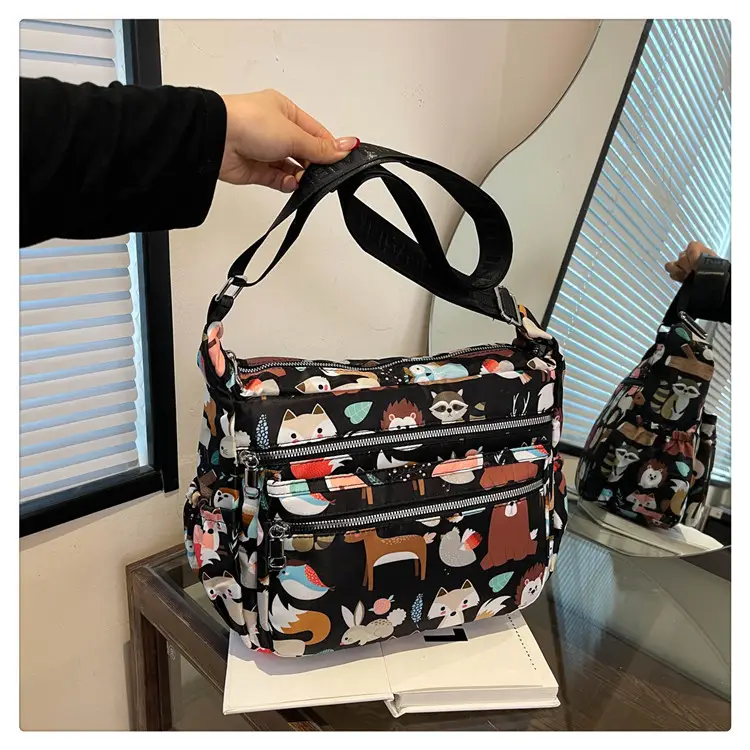 Women's Printed Oxford Shoulder Bag 2024 Large Capacity — feature 32