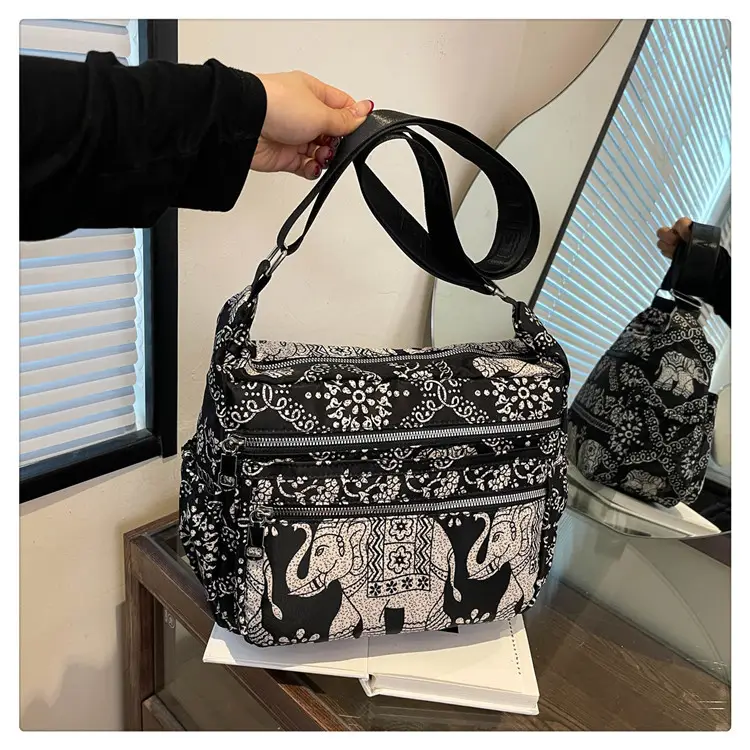 Women's Printed Oxford Shoulder Bag 2024 Large Capacity — feature 35
