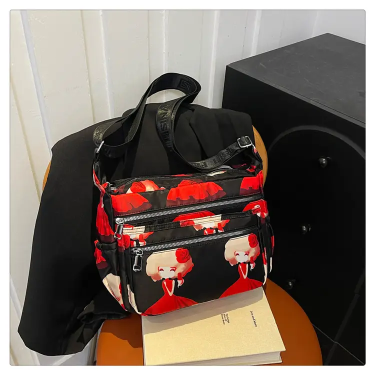Women's Printed Oxford Shoulder Bag 2024 Large Capacity — feature 41