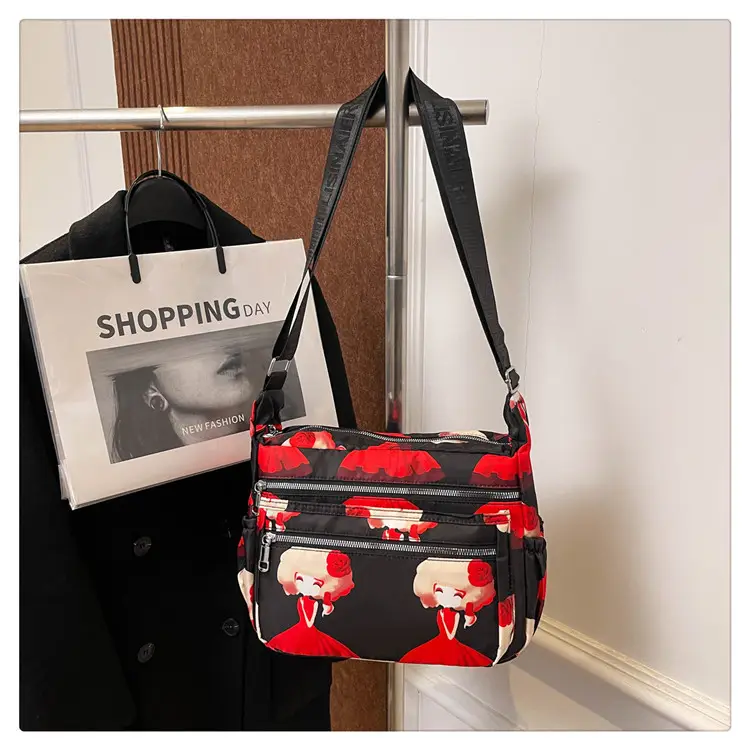 Women's Printed Oxford Shoulder Bag 2024 Large Capacity — feature 42
