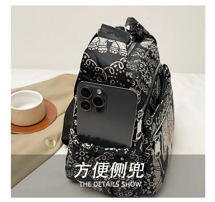 Women's Printed Oxford Shoulder Bag 2024 Large Capacity — feature 7