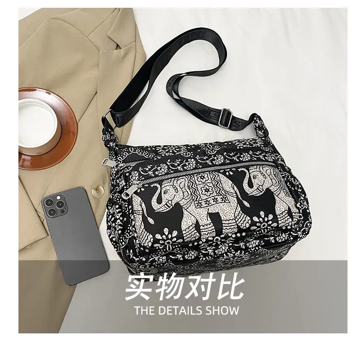 Women's Printed Oxford Shoulder Bag 2024 Large Capacity — feature 9