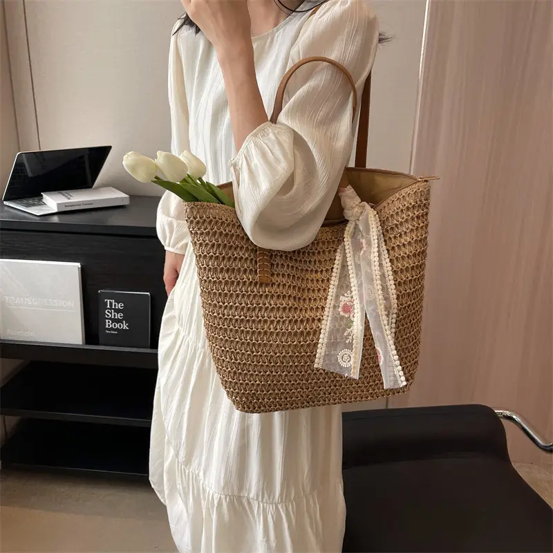 Summer Straw Woven Shoulder Bag Large Capacity Women - Image 4
