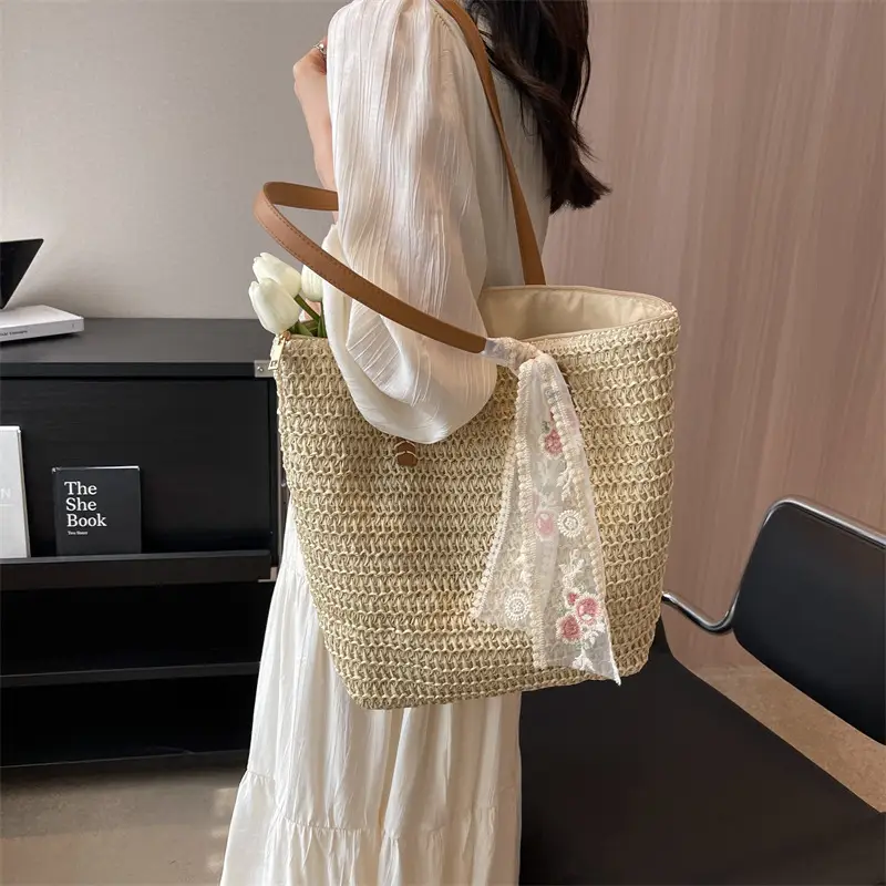 Summer Straw Woven Shoulder Bag Large Capacity Women - Image 5