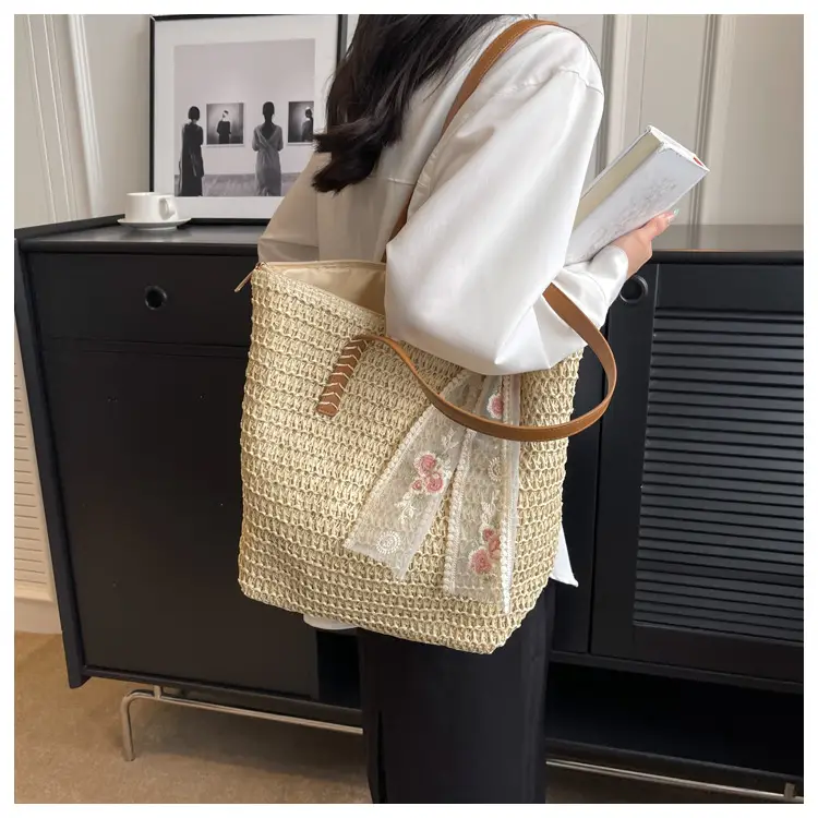 Summer Straw Woven Shoulder Bag Large Capacity Women — feature 11