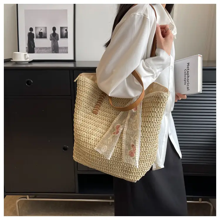 Summer Straw Woven Shoulder Bag Large Capacity Women — feature 12