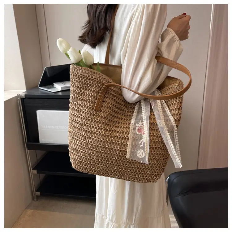 Summer Straw Woven Shoulder Bag Large Capacity Women — feature 13