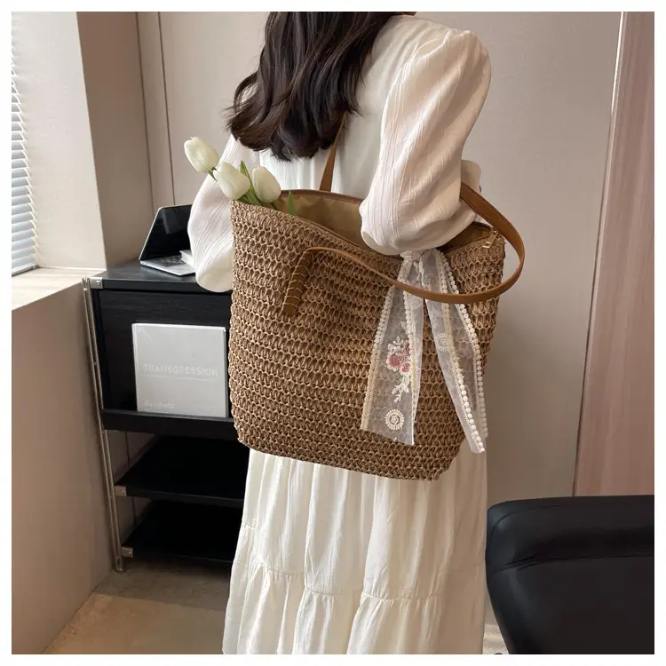 Summer Straw Woven Shoulder Bag Large Capacity Women — feature 14
