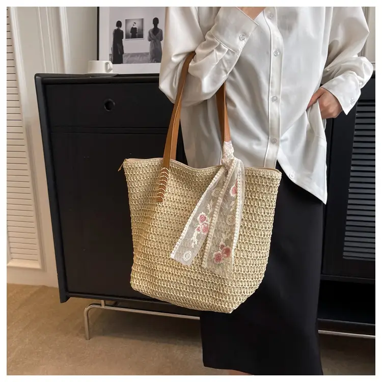 Summer Straw Woven Shoulder Bag Large Capacity Women — feature 19
