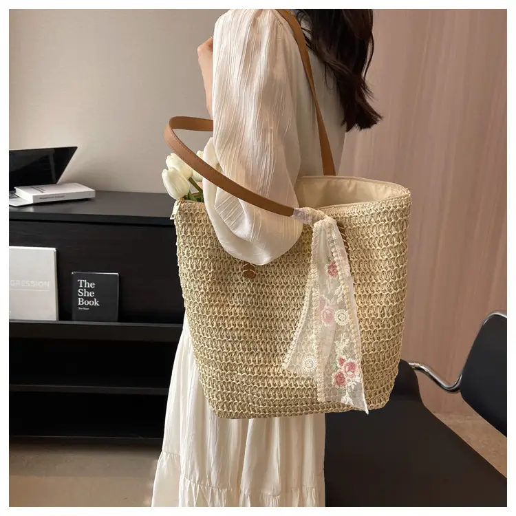 Summer Straw Woven Shoulder Bag Large Capacity Women — feature 32