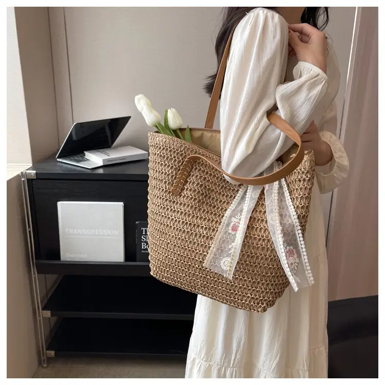 Summer Straw Woven Shoulder Bag Large Capacity Women — feature 34