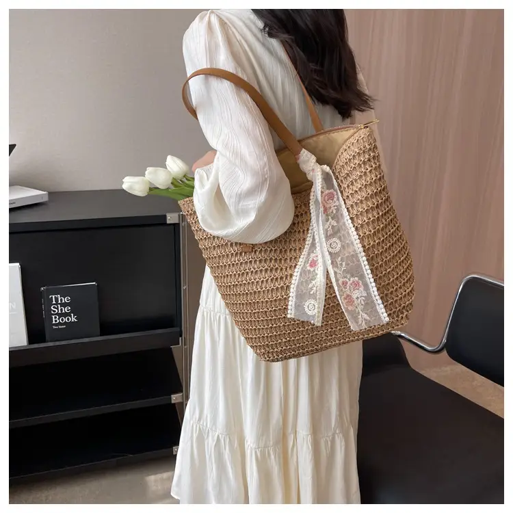 Summer Straw Woven Shoulder Bag Large Capacity Women — feature 36