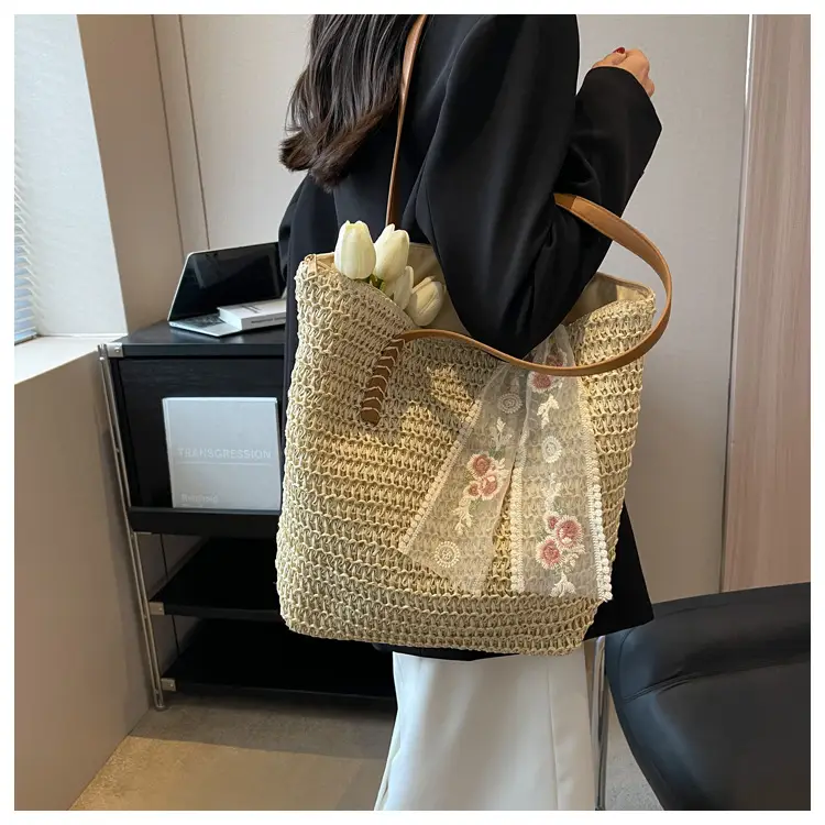 Summer Straw Woven Shoulder Bag Large Capacity Women — feature 38