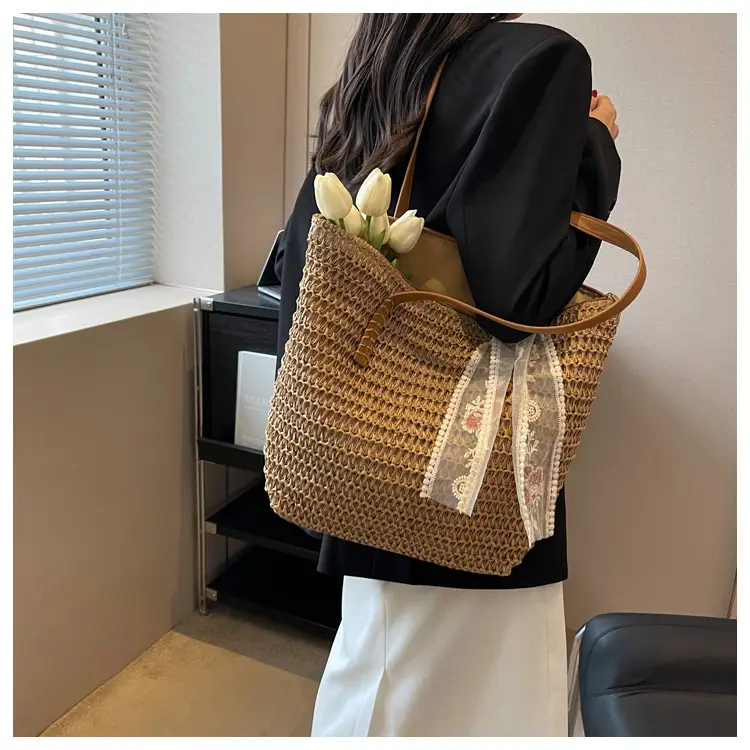 Summer Straw Woven Shoulder Bag Large Capacity Women — feature 39