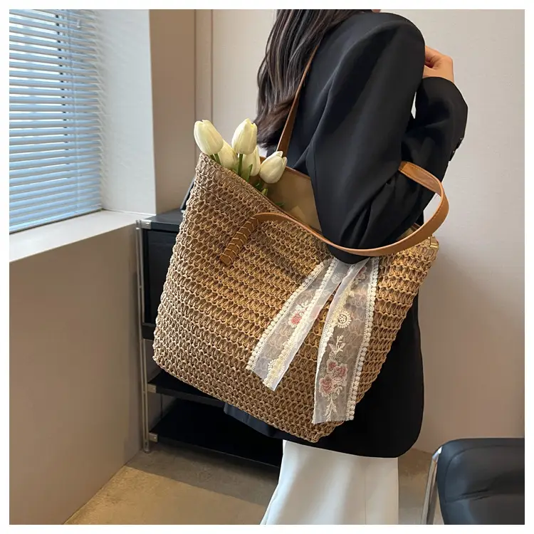 Summer Straw Woven Shoulder Bag Large Capacity Women — feature 41