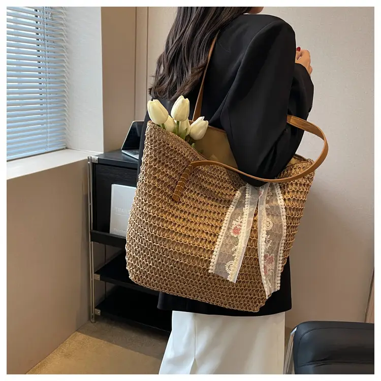 Summer Straw Woven Shoulder Bag Large Capacity Women — feature 42