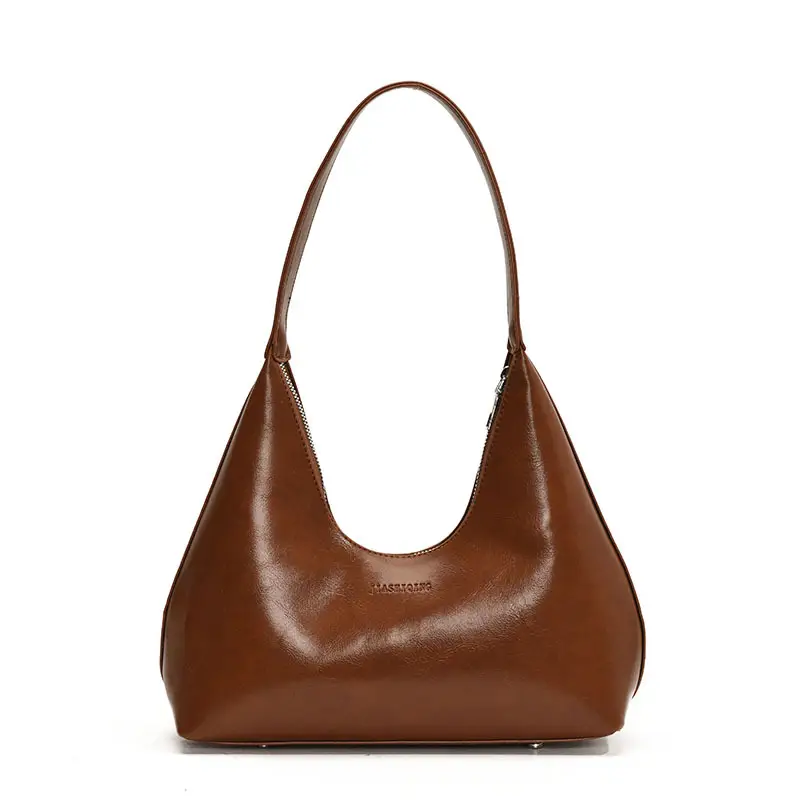 Women's Brown Leather Underarm Bag 2025 Spring - Image 10
