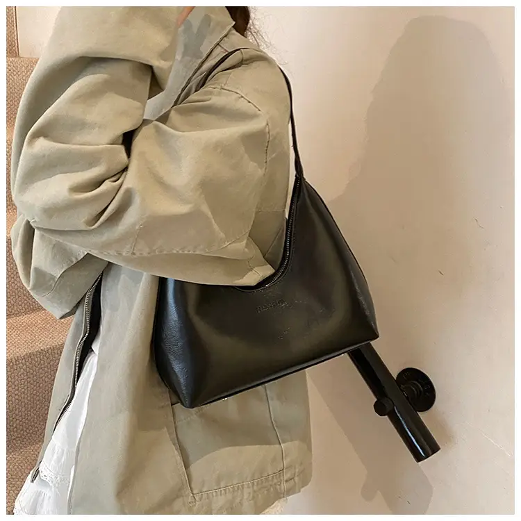 Women's Brown Leather Underarm Bag 2025 Spring — feature 15