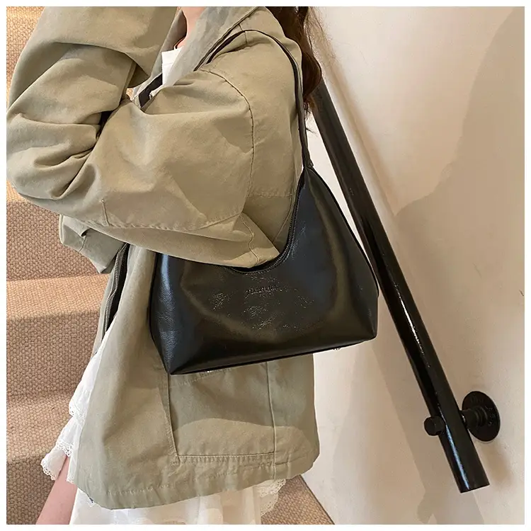 Women's Brown Leather Underarm Bag 2025 Spring — feature 16