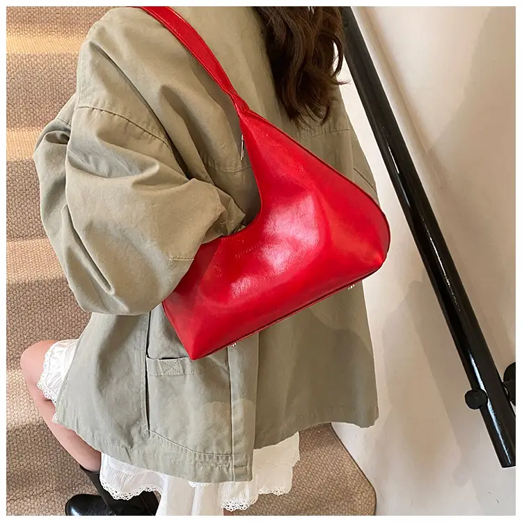 Women's Brown Leather Underarm Bag 2025 Spring — feature 17