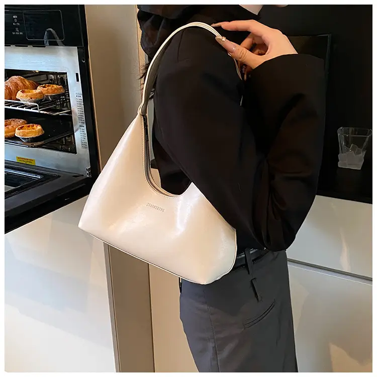 Women's Brown Leather Underarm Bag 2025 Spring — feature 21