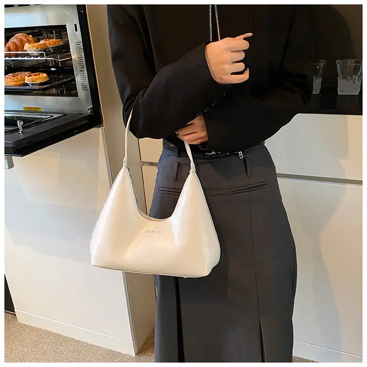 Women's Brown Leather Underarm Bag 2025 Spring — feature 22