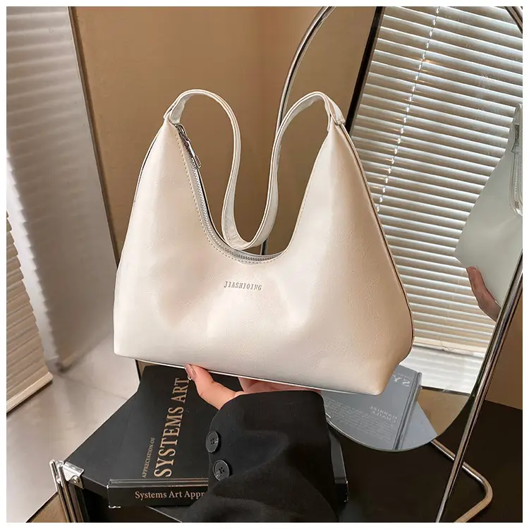 Women's Brown Leather Underarm Bag 2025 Spring - Image 3