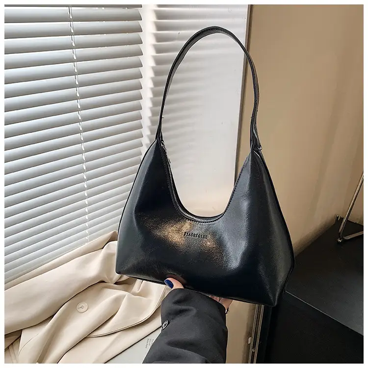 Women's Brown Leather Underarm Bag 2025 Spring - Image 4