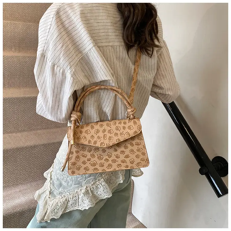 Retro Embossed PU Women's Shoulder Bag Brown — feature 14