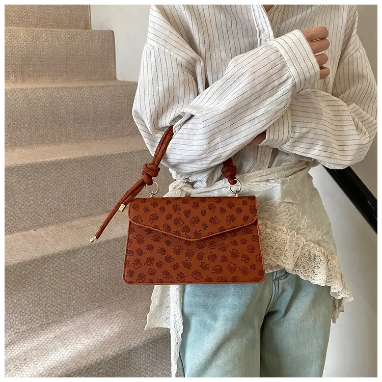 Retro Embossed PU Women's Shoulder Bag Brown — feature 15