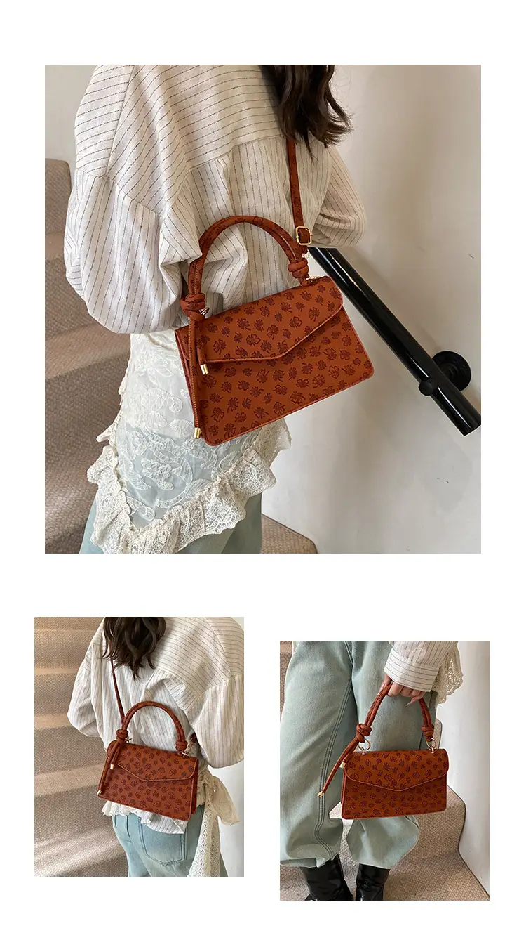 Retro Embossed PU Women's Shoulder Bag Brown — feature 26