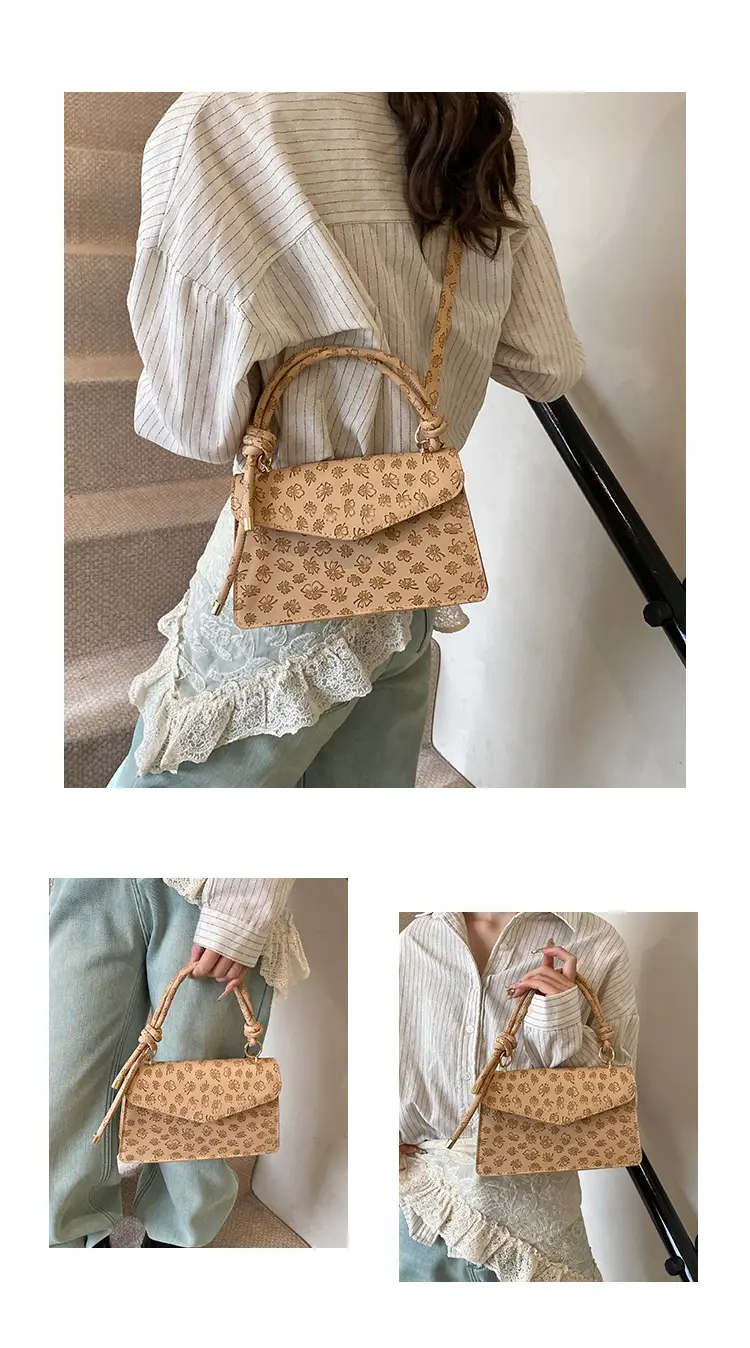 Retro Embossed PU Women's Shoulder Bag Brown — feature 27