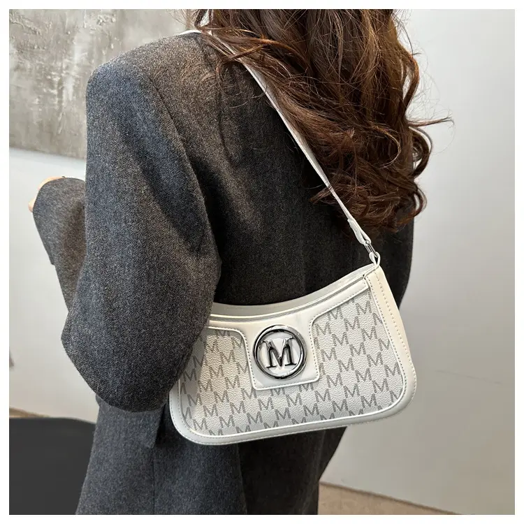 White Letter Print Shoulder Bag for Women — feature 10