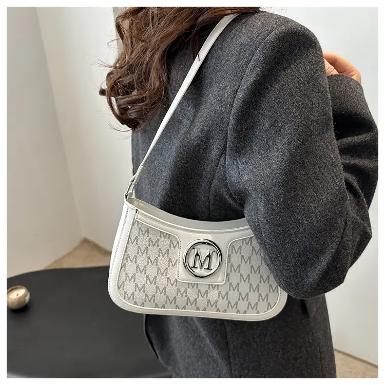 White Letter Print Shoulder Bag for Women — feature 11