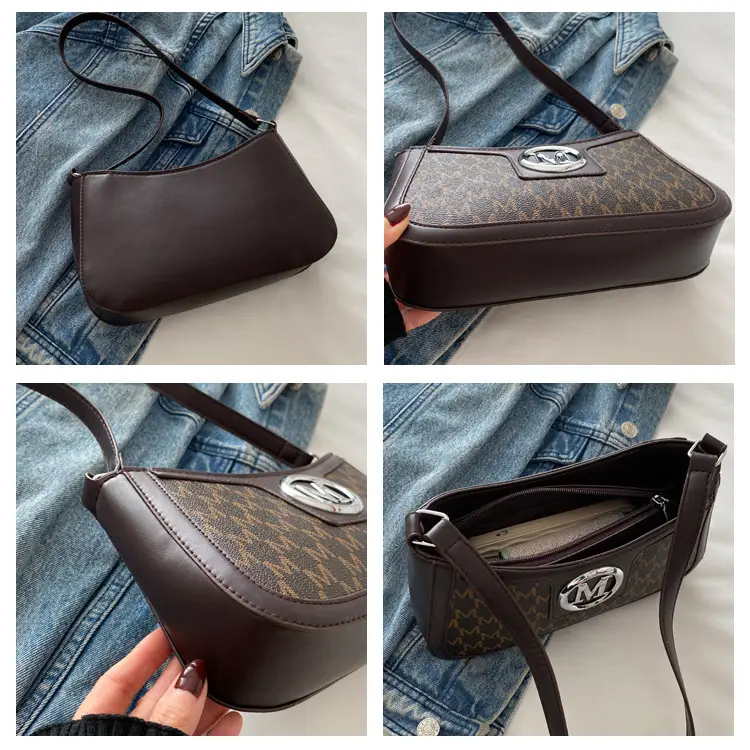 White Letter Print Shoulder Bag for Women — feature 8