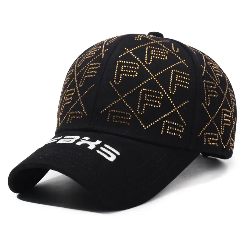 Women's Red Rhinestone Cap Sunshade Cap - Image 15