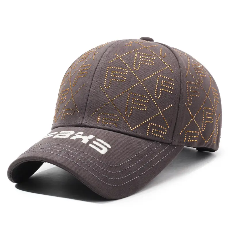 Women's Red Rhinestone Cap Sunshade Cap - Image 2