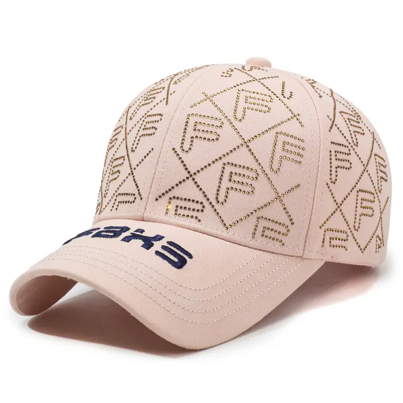 Women's Red Rhinestone Cap Sunshade Cap - Image 6