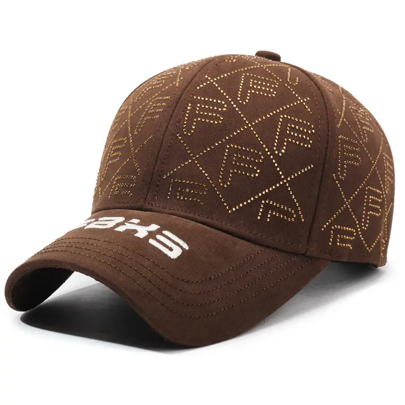 Women's Red Rhinestone Cap Sunshade Cap - Image 7