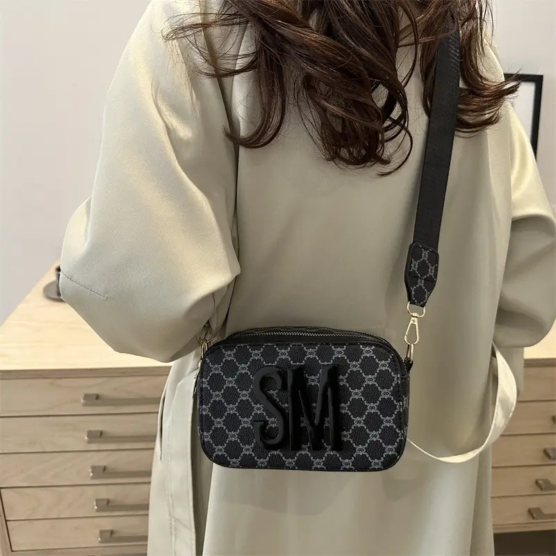 Women's Retro Crossbody Bag with Letter Print - Image 7