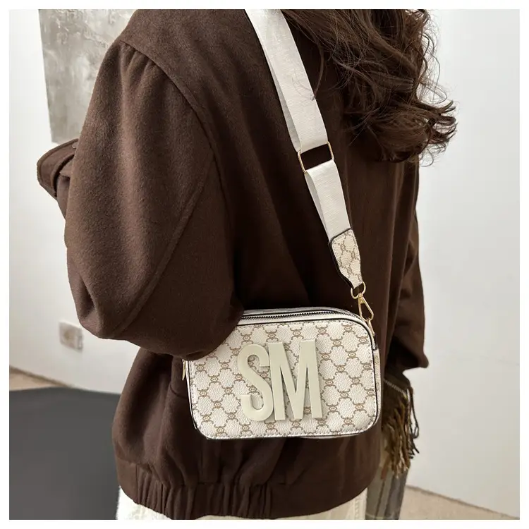 Women's Retro Crossbody Bag with Letter Print — feature 16
