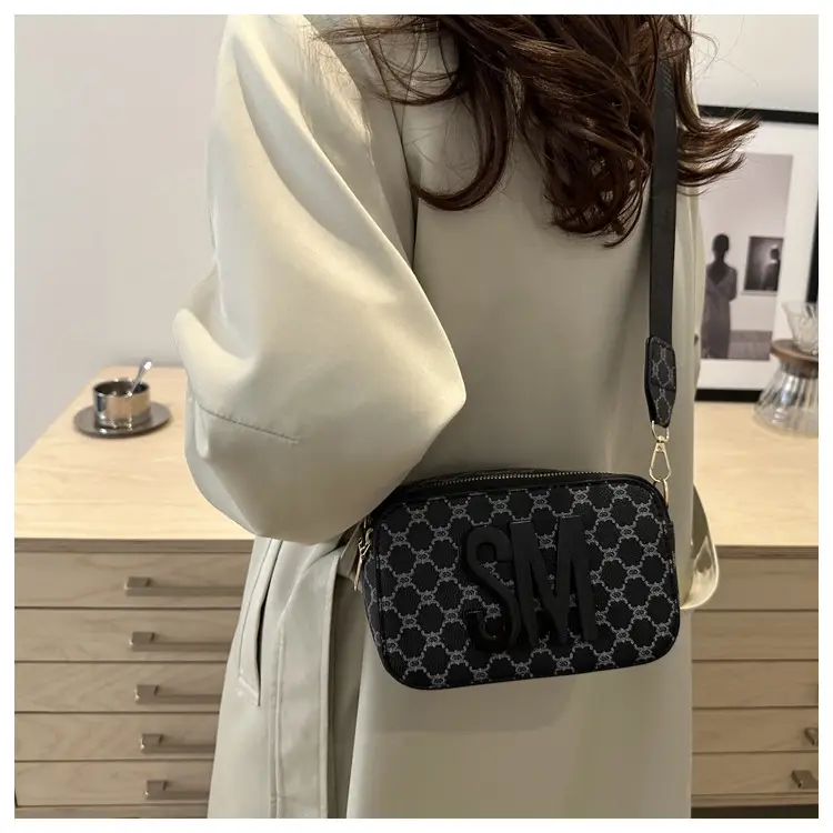 Women's Retro Crossbody Bag with Letter Print — feature 24