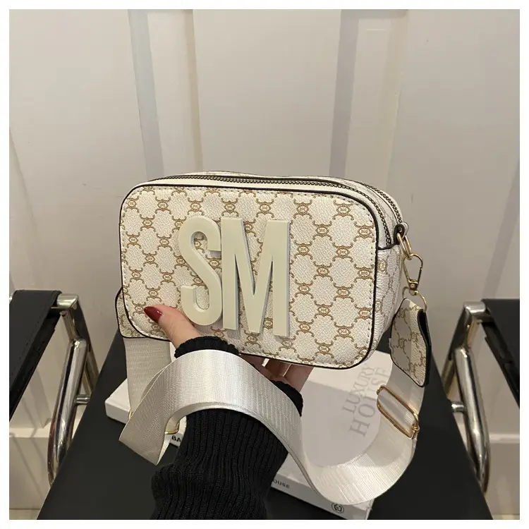 Women's Retro Crossbody Bag with Letter Print — feature 27