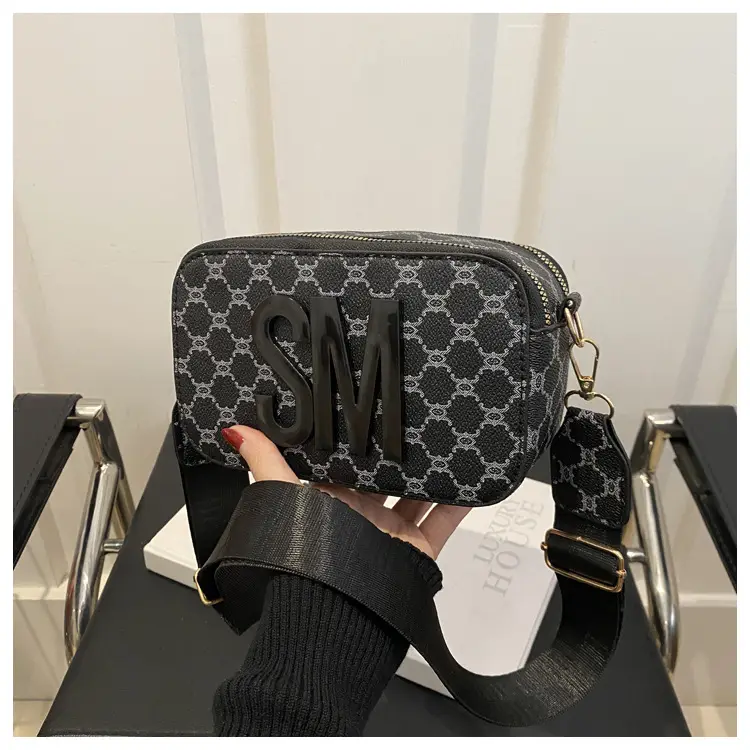Women's Retro Crossbody Bag with Letter Print — feature 28