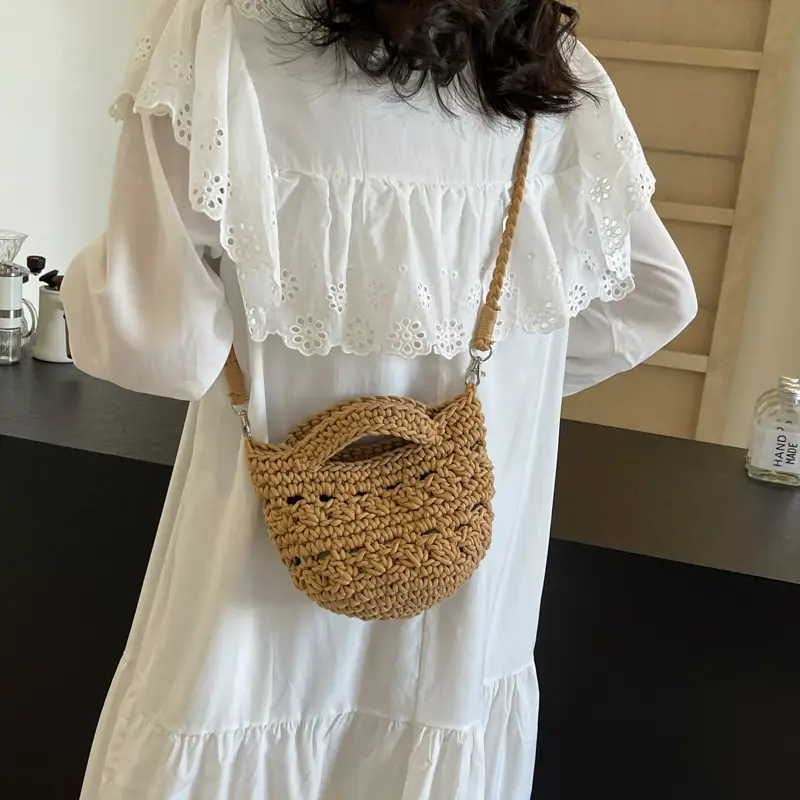 Women's Braided Crossbody Bag Tan 2024 New - Image 6