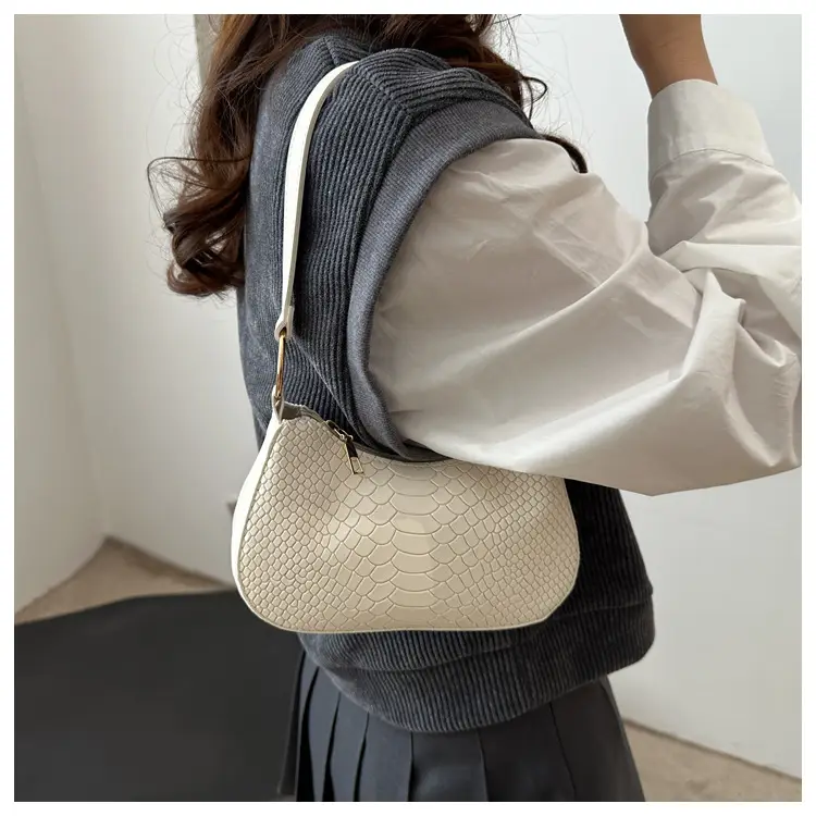 Black Croc Textured Shoulder Bag for Women 2024 — feature 10